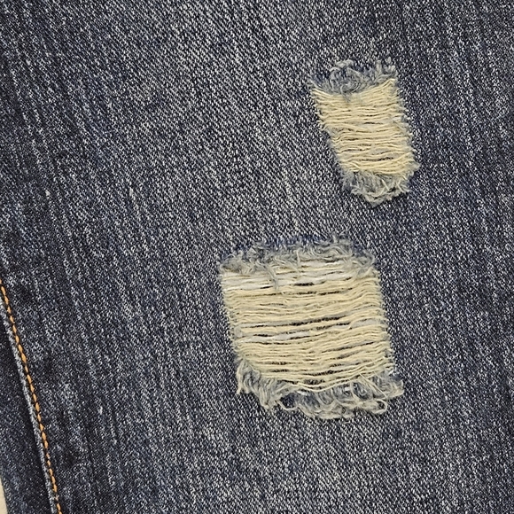 21 LEVI'S 518 DISTRESSED SUPERLOW BOOT CUT JEANS SIZE 1M - Picture 12 of 16